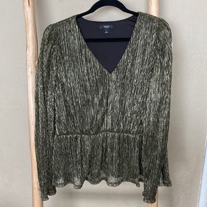 Gold/Black peplum top